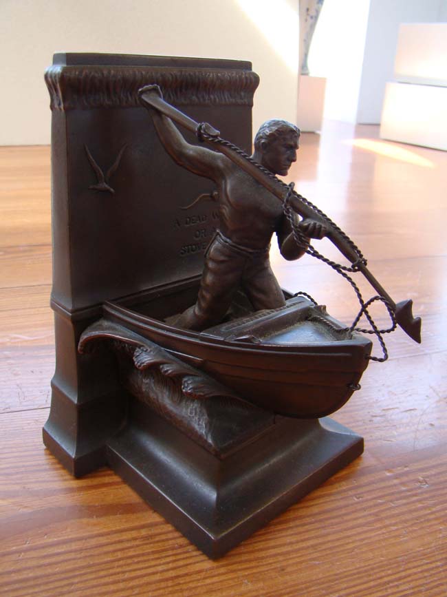 A fine single New Bedford Whaling Monument bookend by Jennings Brothers circa 1925